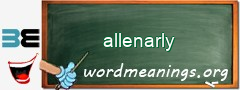 WordMeaning blackboard for allenarly